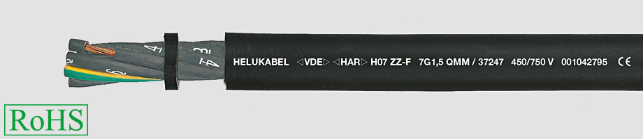 Przewódy gumowe H07ZZ-F 450/750V sieciowane, bezhalogenowe czarne