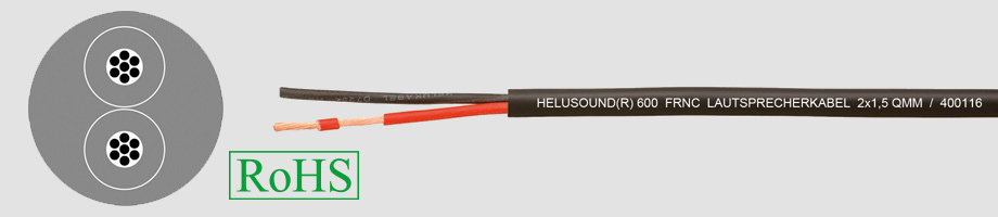 Helusound 600 speaker cable FRNC 2x1,5 halogen-free